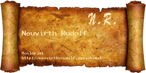 Neuvirth Rudolf névjegykártya
